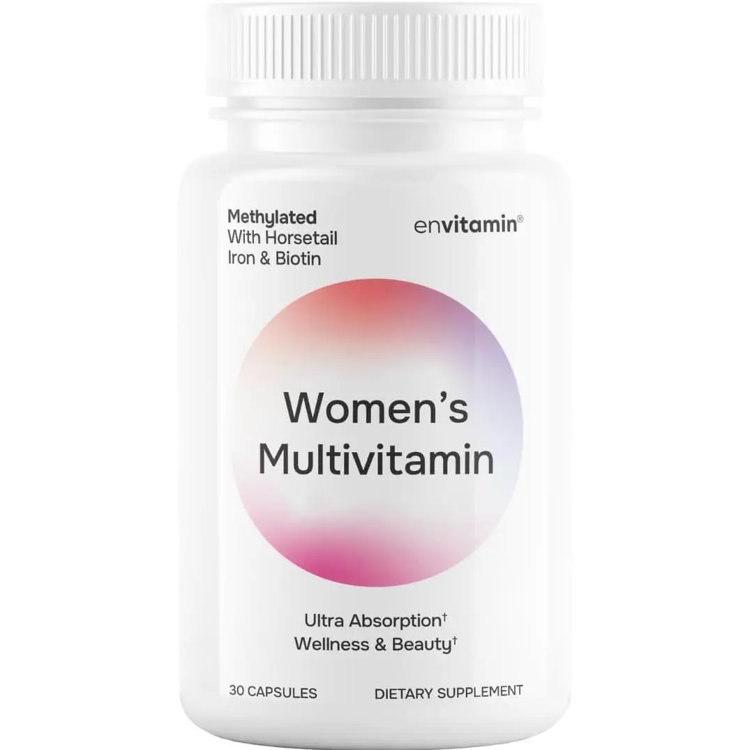 Womens Methylated Multivitamin Multimineral Supplement with L-Methylfolate Iron Biotin and Horsetail Complex for High Absorption Daily Health Immune Energy and Brain Support General Wellness for Adult Women