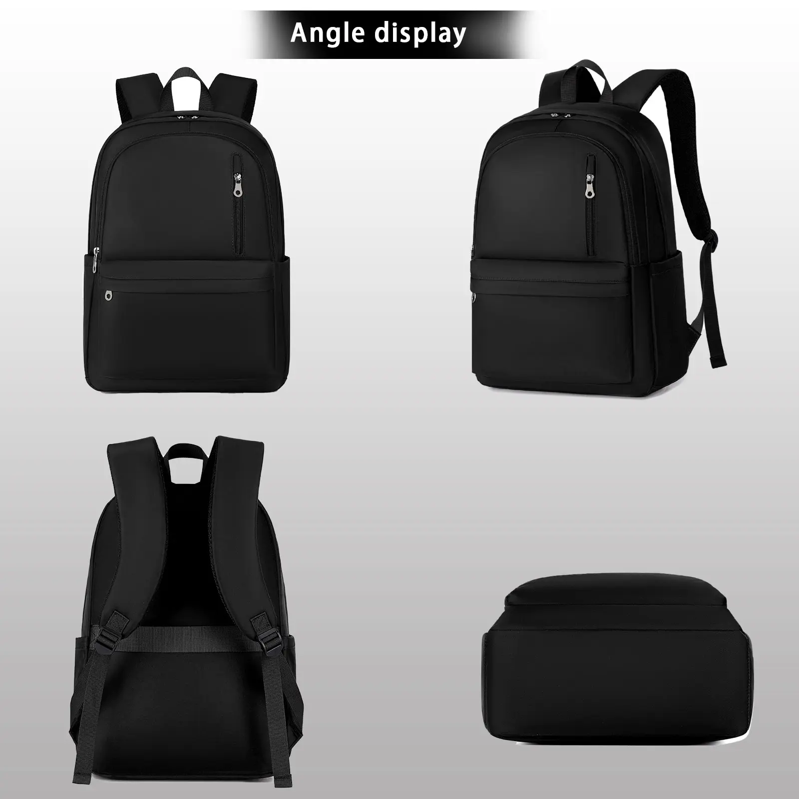 BAGOK Casual Nylon Black Backpack for School and College in  display picture 2