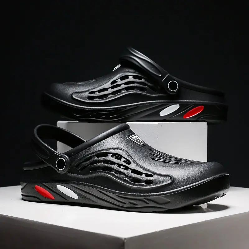 Men's Summer Closed-Toe Beach Sandals Non-Slip Wide Fit Hollow Shoes