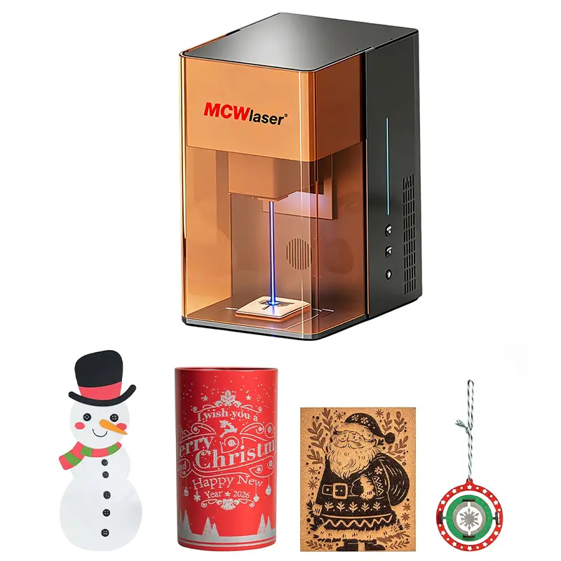 MCWlaser M6 Model Laser Unit, 20W Power Dual Lights for Multi-Surface Engraving, 10000mm/s High-Speed, 0.001mm Fine Marking, Enclosed Design, App Control, Efficient Tool for Small Biz
