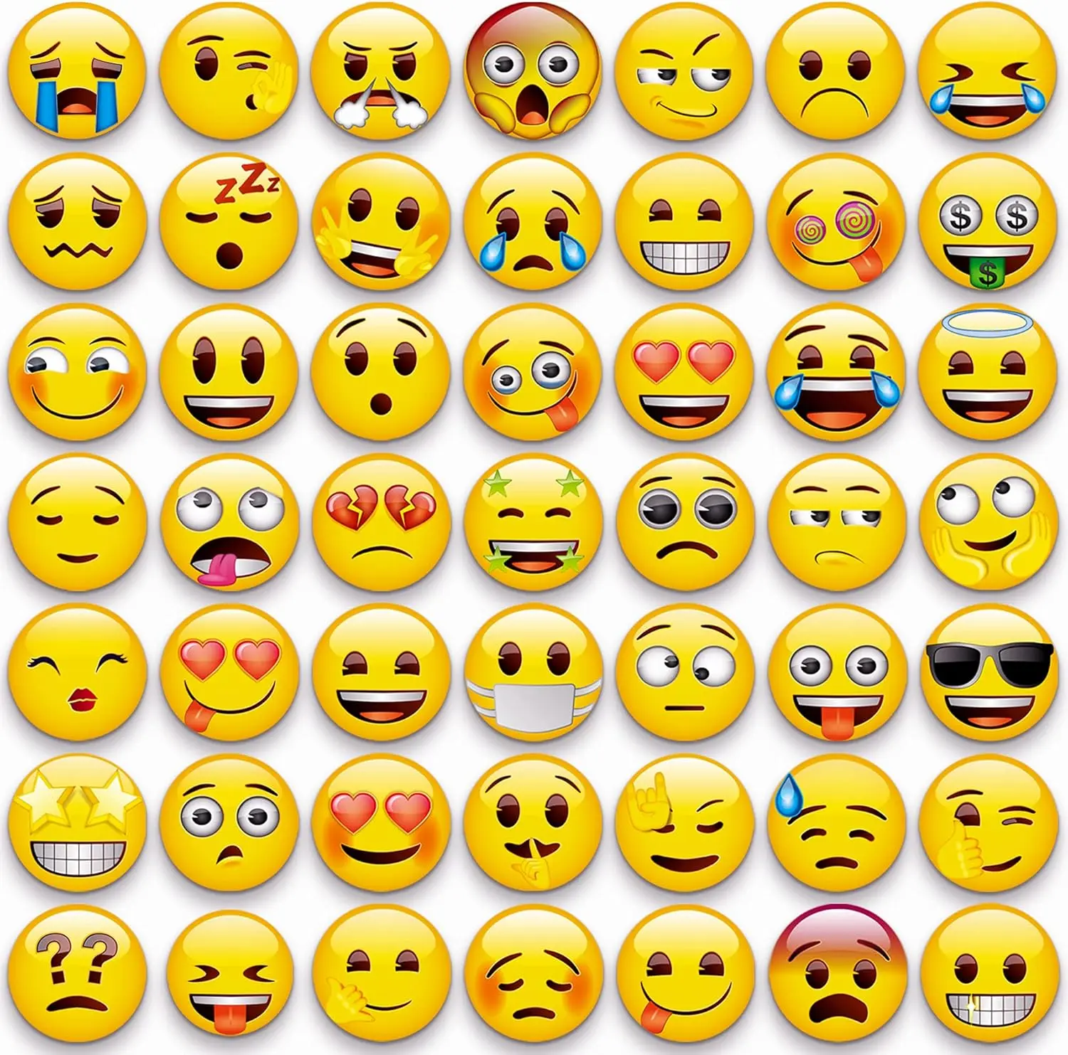 MORCART 54PCS Emoji Fridge Magnets Cute Locker Magnets with 24 Stickers | Funny Locker Magnets, Refrigerator Magnets and Whiteboard Magnets for Classrooms; Gift Set for Teachers, Family and Friends Decor Decorative