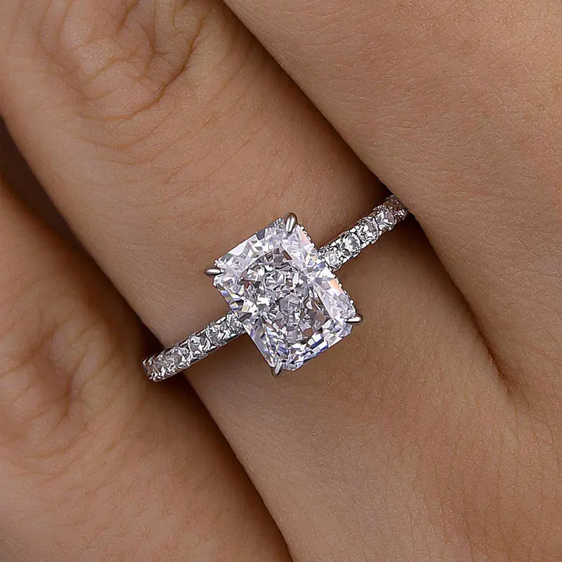 Maxine Elegant 1.5ct Radiant Cut 5A Cubic Zirconia Women's Engagement Ring - Wedding Jewelry, Promise Ring for Proposal, Daily Wear, Engagement Rings