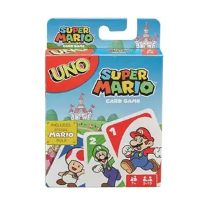 Mattel Games Uno Super Mario Card Game, Anime Character Theme, Play with Friends, Perfect Gift for Kids, Fun Family Board Game