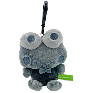 Keroppi Plush Mascot Clip (Ash Monochrome Series)