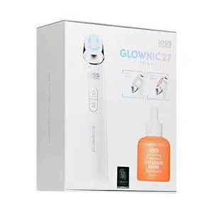 KISS NEW YORK Glownic27 Kit Microcurrent Facial Device with Full Size Vita Serum – Electroporation Facial Skin Booster for Absorption & Firming