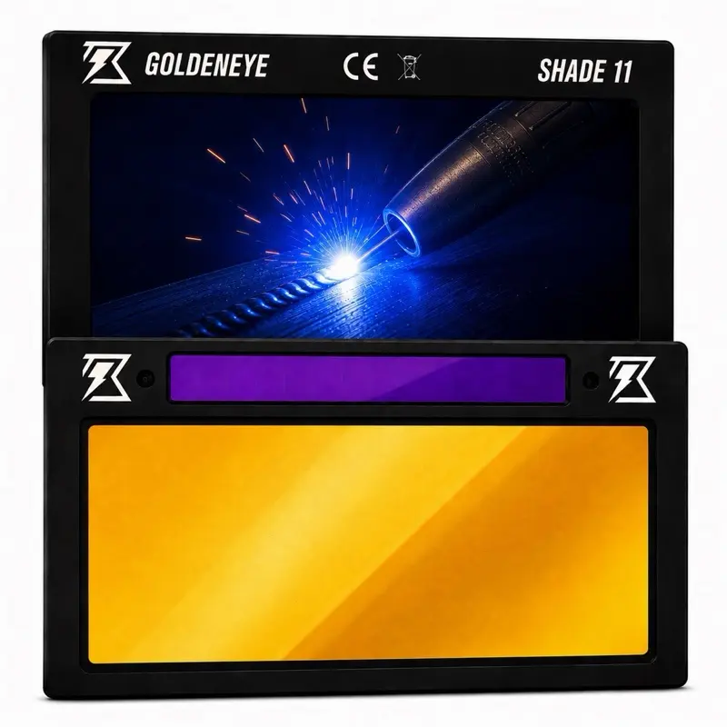 Golden Eye Automatic Welding Lens | 2x4 Auto-Darkening Replacement Lens Shade 11 Golden Eye Automatic Welding Lens | 2x4 Auto-Darkening Replacement Lens Shade 11