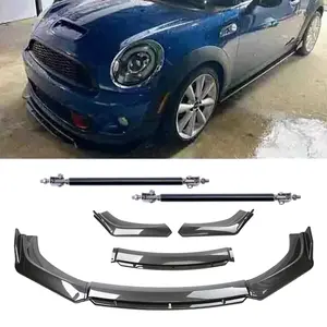 Carbon Fiber Black Front Bumper Lip Chin Spoiler For MINI COOPER R53 R55 R56