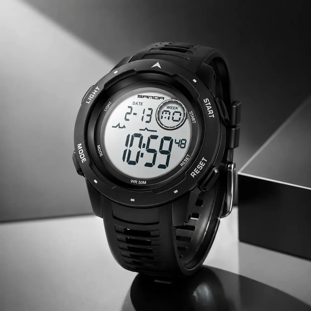 Men's Multifunctional Digital Sports Watch Shockproof Waterproof Outdoor Athletic Wristwatch Easy to Read Large LED Screen Luminous Backlight Stopwatch Chronograph Timer Durable Fitness Running Watch Trendy Casual Daily Wear Gift For Him