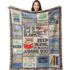 Book Lovers Gifts For Women For Readers, Librarian Book Club Bookworm Reading Literary Gift For Bookish Blanket 60x50in,Mother's Day, Birthday Gifts, Gift For Kids