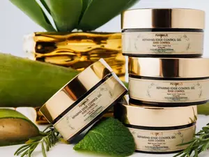 PUREMAJIK Naturals Repairing Edge Control Gel - Strong Hold & Superior Styling Options with Biotin Rosemary Aloe Castor Oil Peppermint Oil Alcohol-Free Formula for All Hair Types 2.0 fl. oz.