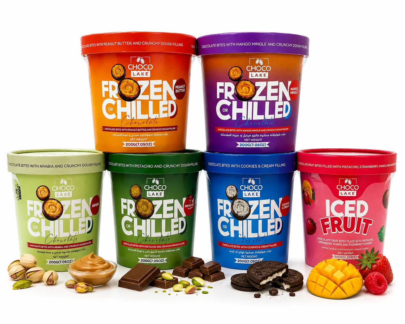 Choco Lake Frozen or Chilled Chocolate Bites – Premium Filled Chocolate Snack Cup, 7.05 oz