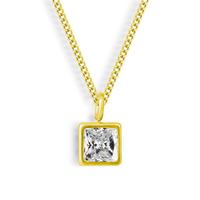 18K Gold Waterproof, Diamond - April CZ