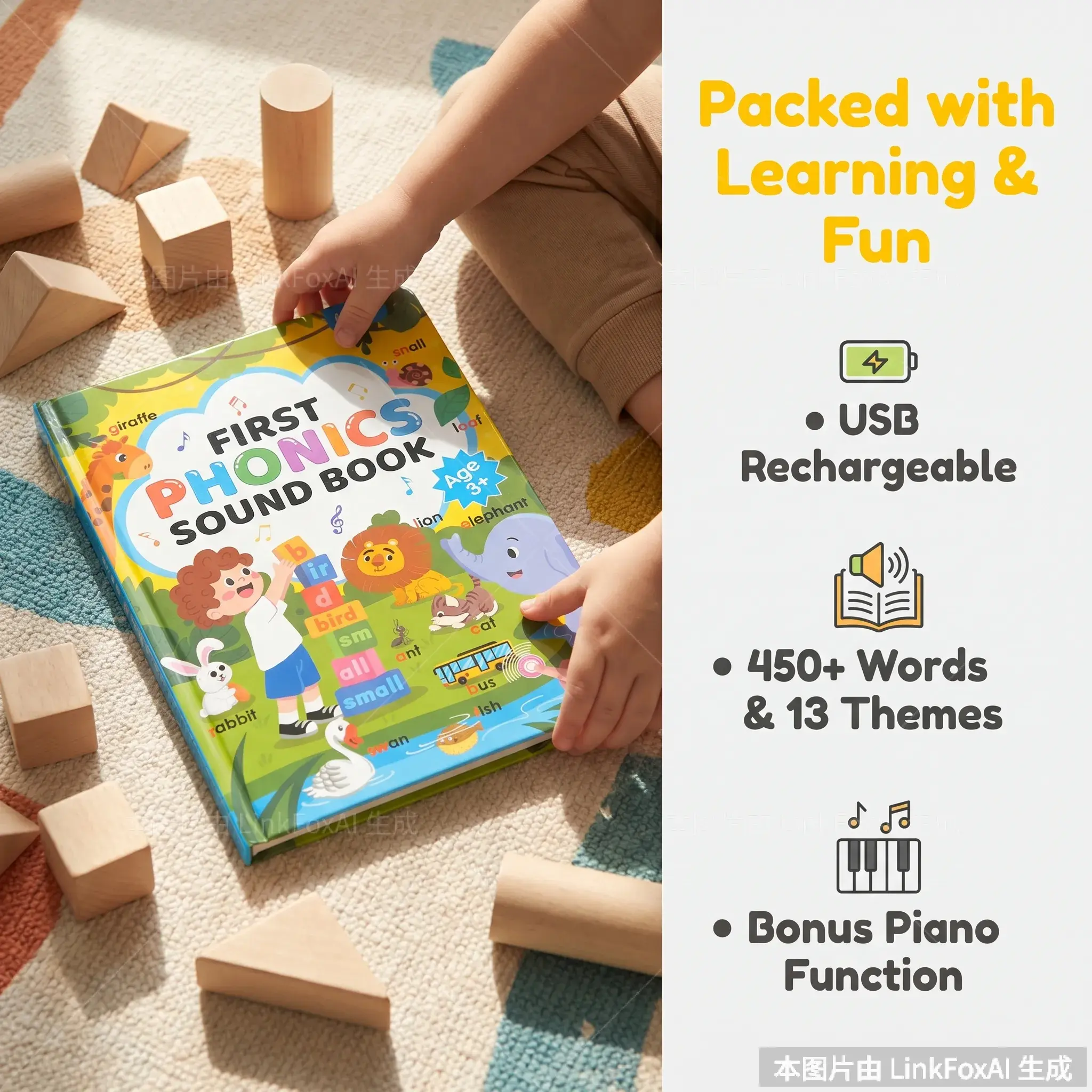 Toddler 1-6 Year Old | My First English Sound Toy – 470+ Words, 21 Themes, Fun Word Game & Interactive Learning | Perfect Educational Gift for Early Language Development