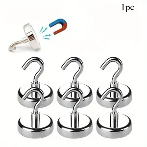 1pc Strong Magnetic Hooks Multi-Purpose Storage Hooks Home Kitchen Bar Storage Hooks Key Storage Hooks Bathroom Hangers