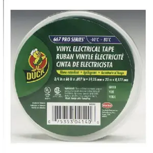 Duck 04140 0.75 in. x 66 ft. Green Vinyl Electrical Tape