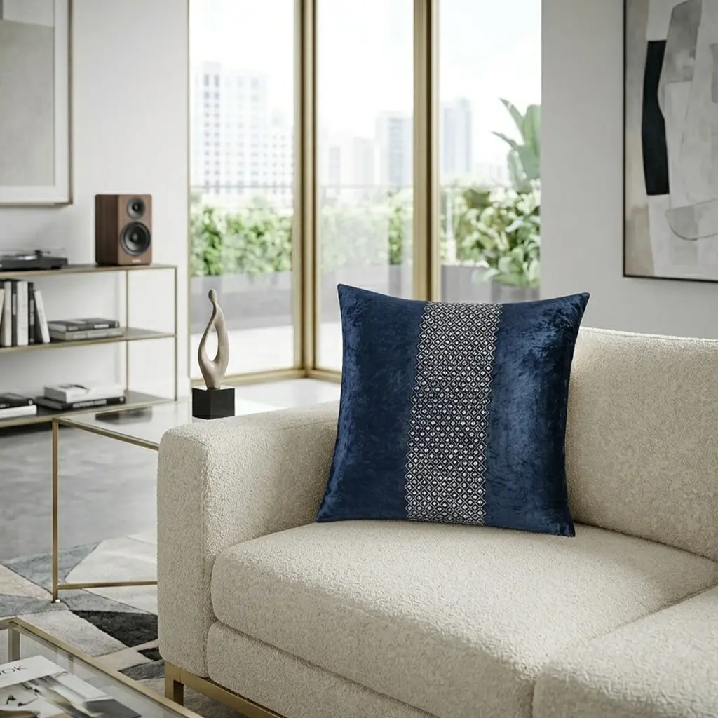 Juliet Bedazzled Crystal Navy Pillow