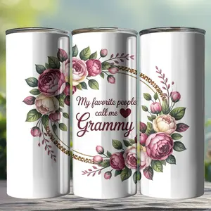 Cute Grammy 20oz Stainless Steel Tumbler with Lid and Straw