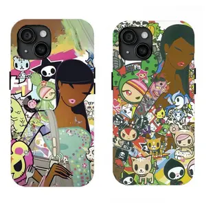 Y2k Aesthetic Tokidoki Phone Case Brown Skin Girl Phone Case Compatible for iPhone 17Air 16Promax 15 14 13 12 11 and for Samsung Galaxy S22-S25 Perfect Gift for Her Women Durable & Stylish Protective Cover