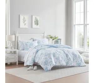 Laura Ashley De lphine Blue 7-P c King Comforte r Set