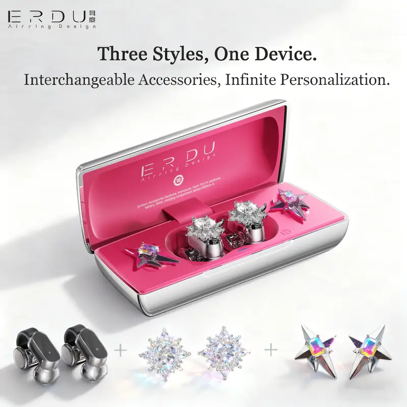 ERDU Air Note Open-Ear Bluetooth Earbuds with 3-in-1 Ear-Cuff ERDU Air Note Open-Ear Bluetooth Earbuds with 3-in-1 Ear-Cuff