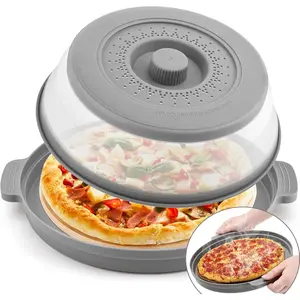 Microwave Splatter Cover & Anti-scald Plate,Collapsible Plastic &  Microwave Cover for  with Vented,Kitchen Dish Guard Cover for Meal Prep, Apartment Essential