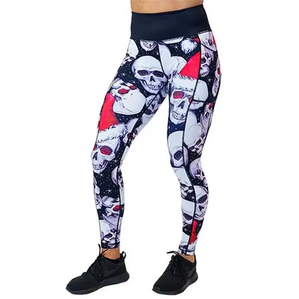CONSTANTLY VARIED GEAR Women's Naughty List Graphic Leggings - High Waisted Fitted Gym Workout Women Pants with Pockets, No See-Through, Everyday Active