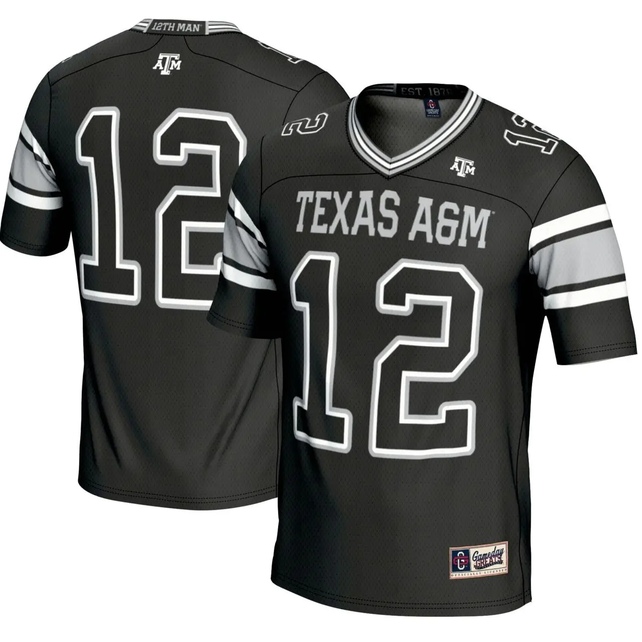 #12 Texas A&M Aggies GameDay Greats Football Lightweight Fashion Jersey - Black