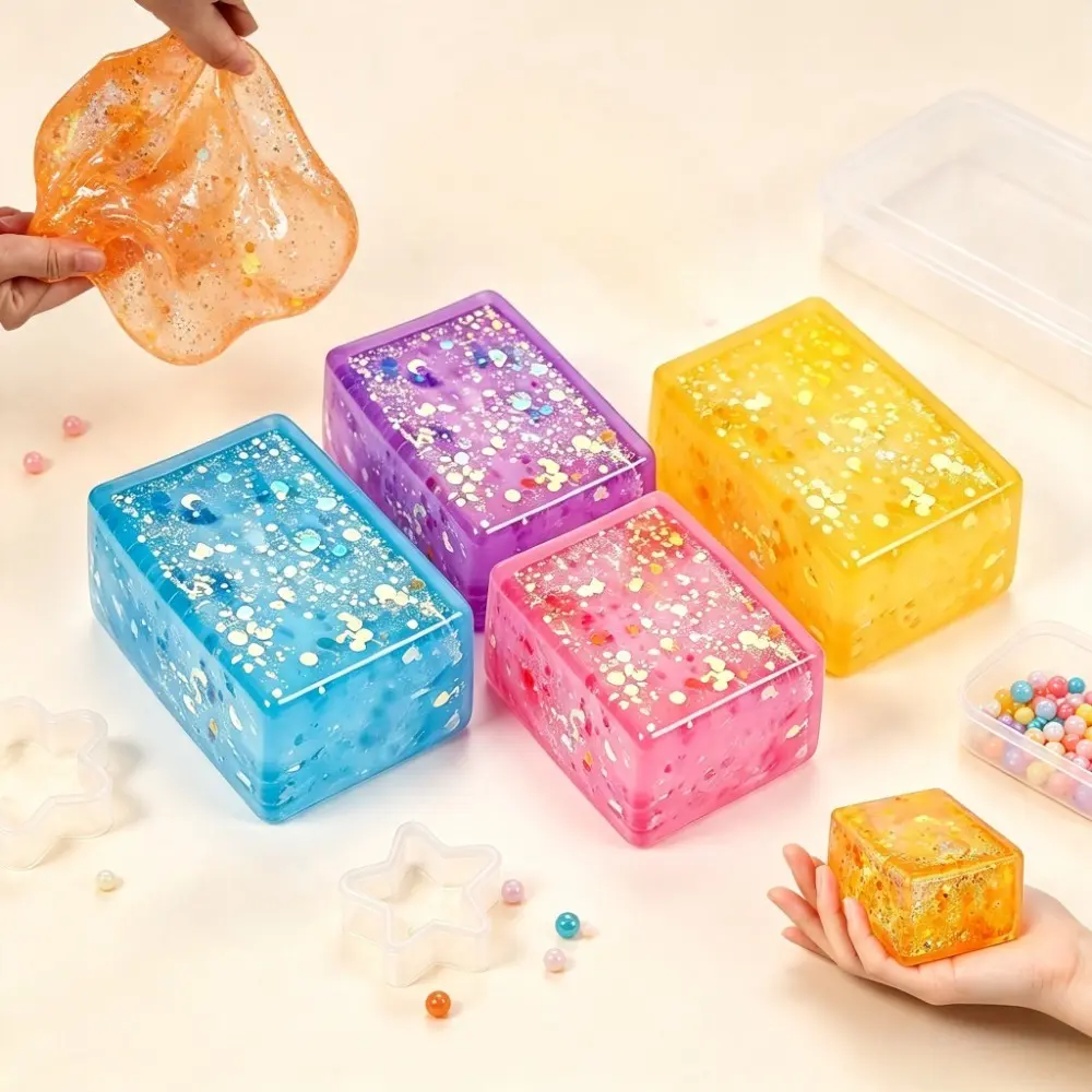 4pcs Stretchable and Pinchable Sensory Stress Relieving Toy DIY Handmade Toy, Suitable for Children and Adults, Party Gifts, Birthday Gifts