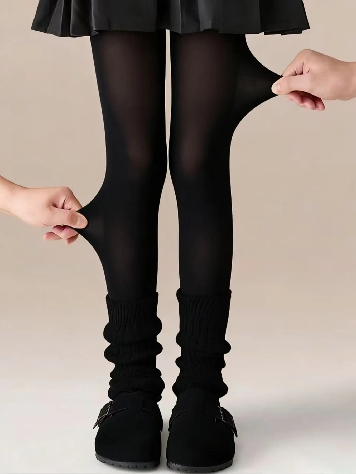 Women's Fall & Winter Warm Soft Thigh-Hugging Leggings, Plain Style, Modest Design, Perfect for Daily Wear, Comfortable Fit