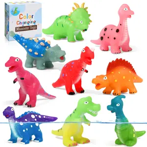 Color Changing Dinosaur Bath Toys: Mold Free No Hole Bathtub Toys - Kids Dinosaur Toys for 2 3 4 5 Year Old Boys Girls