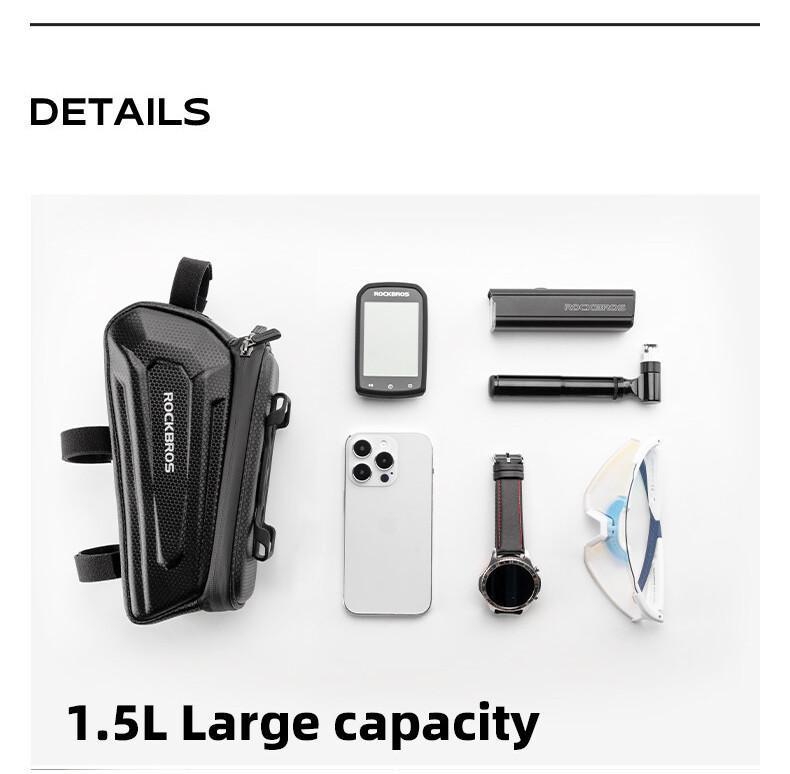 ROCKBROS Bicycle Front Top Tube Bag Touch Screen Bicycle Frame Bag Bicycle Bag 1.5L Large Capacity Adjustable Cycling Bag Bicycle Accessories ROCKBROS Bicycle Front Top Tube Bag Touch Screen Bicycle Frame Bag Bicycle Bag 1.5L Large Capacity Adjustable Cycling Bag Bicycle Accessories