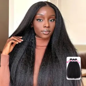 AliPearl Hair Weaving Yaki Straight Bundles Human Hair Kinky Straight Weft Unprocessed Virgin Human Hair Raw Bundles