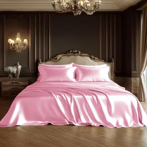 Solid Color Bedding Set, 6 Counts/set Including 1 Fitted Sheet & 1 Flat Sheet & 4 Pillowcases, Soft Comfortable Bedding Set for Home Bedroom, Soft Comfy Bedding
