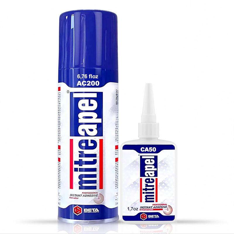 MITREAPEL Super CA Glue with Activator 1.7 oz & 6.7 fl oz - AC200