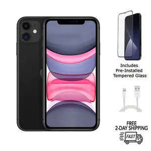Refurbished Apple iPhone 11 (Unlocked) A2111 Excellent Condition with Tempered Glass Screen Protector & 1 Year Warranty