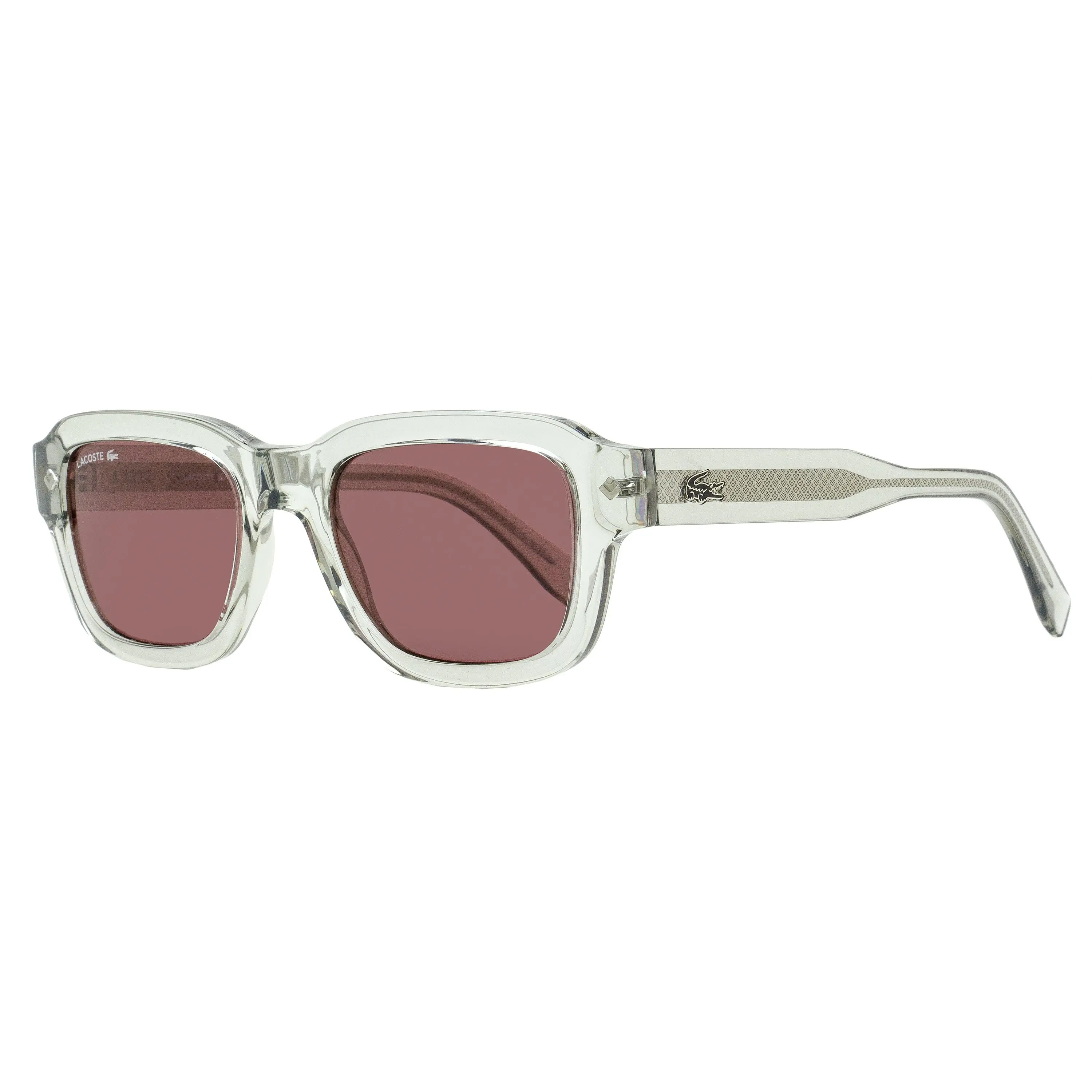 Lacoste L.12.12 Trim Rectangular Sunglasses L6048S 038 Clear Gray 51mm