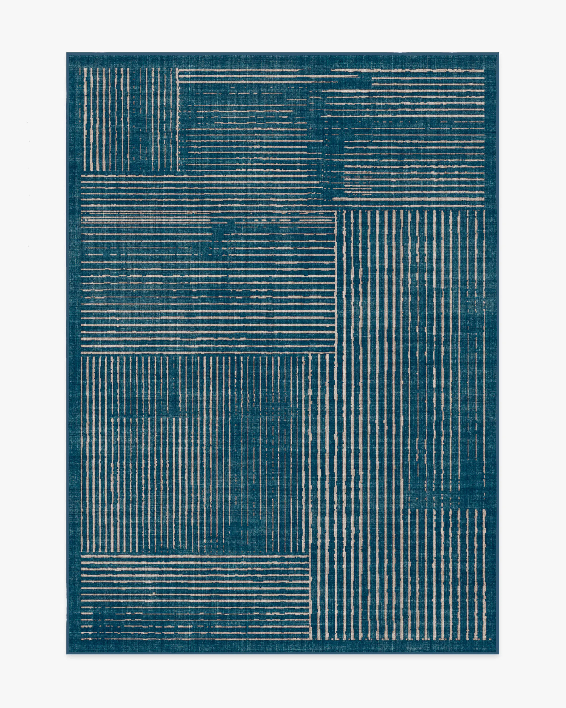 Linear Oasis Blue Flatwoven Rug