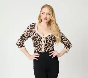 Unique Vintage Leopard Print Cardigan
