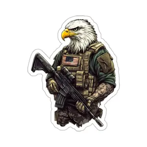 Military Tactical Sticker, Soldier Eagle Design, Patriotic Combat Vinyl Sticker For Gear, Helmet, Car, Laptop, Outdoor Adventure Army Style Sticker