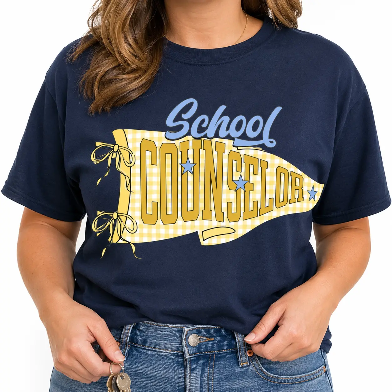 School Counselor Shirt, Cute Campus Staff Tee, School Team Shirt for Women