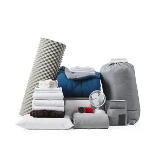 Fully-Loaded - Twin XL Dorm Bedding + Essentials Package - Nightfall Navy/Alloy Color Set