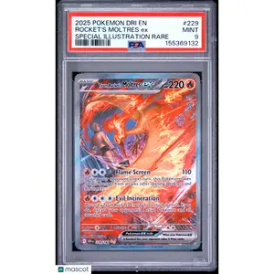 2025 Pokemon Destined Rivals Rocket's Moltres EX #229 SIR PSA 9 MINT