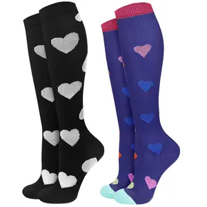 2Packs Compression Socks for Women - 15-20 mmHg Graduated Circulation Support for Nurses, Athletes and Travel