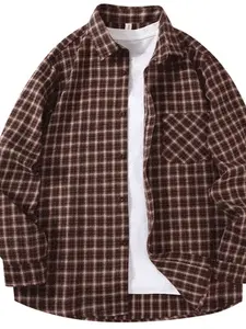 2026 New American Retro Plaid Shirt Spring Fall Slim Fit Slimming Shirt Loose Comfortable Top High-End Feel Fashionable Clothing