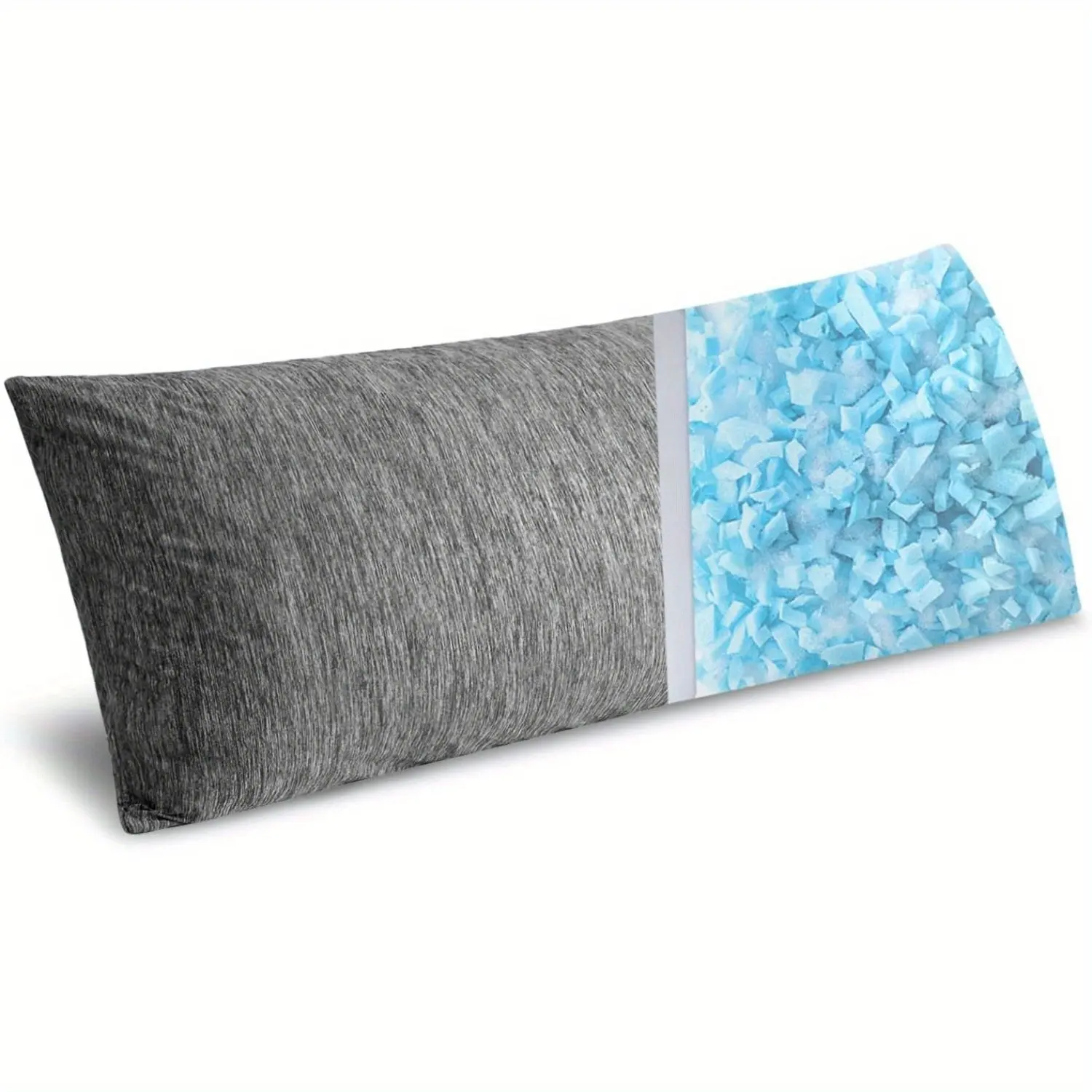 Memory Foam Cooling Long Body Pillow for Adults, Body Pillow for Bed Full Body Pillow for Back/ Stomach/ Side Sleeper 20x54 Inch Grey