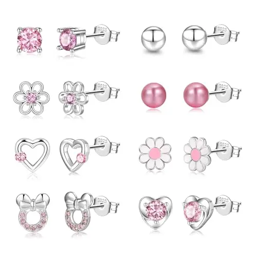 Pink: 8Pairs Studs