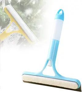 3 in 1 Window Cleaning Scraper, 2025 New Squeegee for Shower Glass, 3 in 1 Spray Function for Glass Doors for Windows Glass, Mirrors Scraper, Brush. All-Purpose Window Cleaner Tool Household Sponge