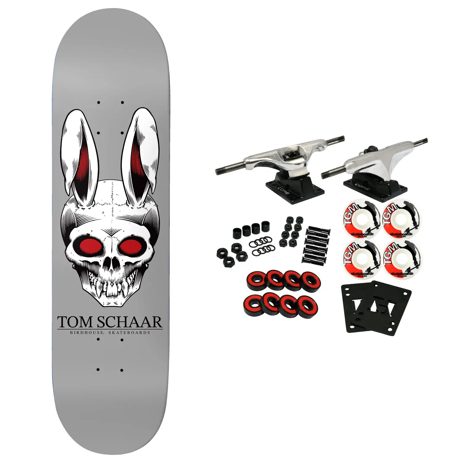 Birdhouse Skateboard Complete Tom Scharr Rabbit Skull 8.38" x 32"