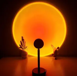 64 Colors App Sunset Projection Lamp, Mini Projector for Cozy Corner, Sunset Projector Lamp with Artificial Ivy Leaves, Atmosphere Sunset Lamp, Portable Projector Ambient Night  Lights for Home, Bedroom , Photography Party Live