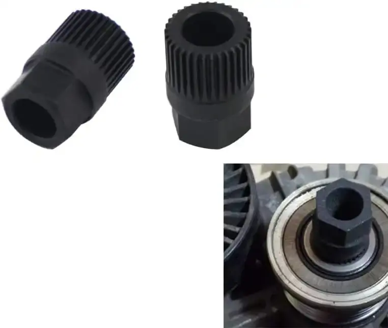 33T Socket V-Belt Freewheel Pulley Removal Tool, 17mm Socket Tool with Slip Clutch & Torx Fitting for Audi, VW Golf/Passat Alternator Repair